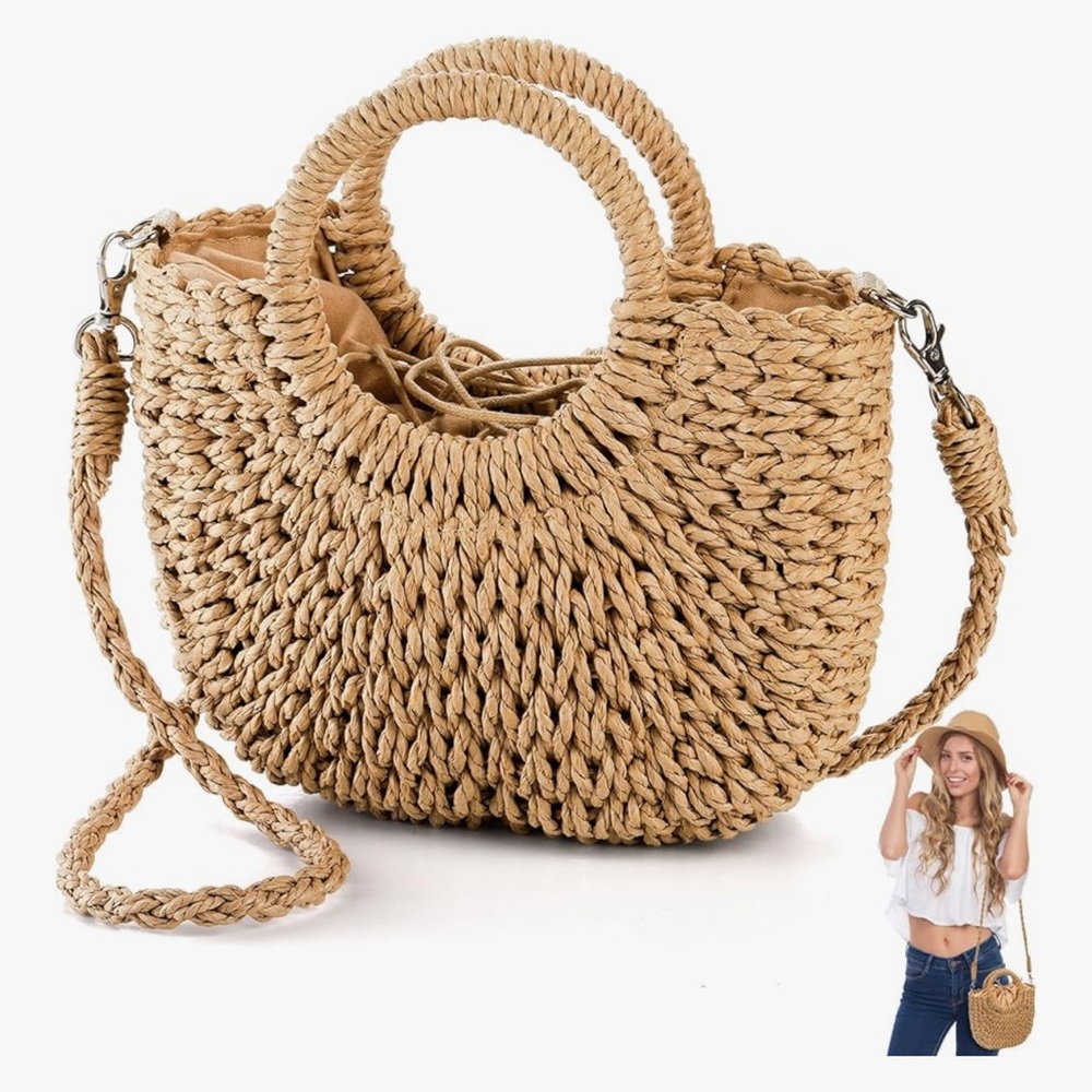Chic Tan Woven Handbag